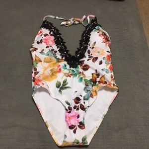 Flower one piece swimsuit